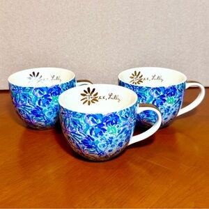 Set of Three Lilly Pulitzer High Maintenance Ceramic Tea or Coffee Mugs